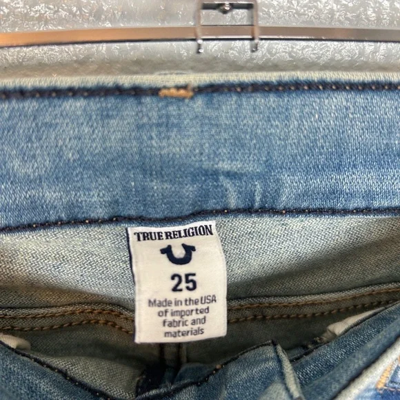 True Religion Distressed Pieced Patchwork Denim Maxi Skirt - Picture 8 of 11